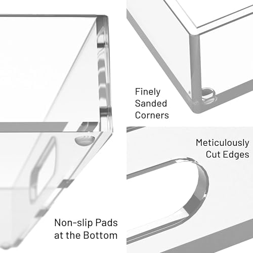 ATZYmolin 16"x12" Large Acrylic Serving Tray, Vanity Platter, Clear - Image 2