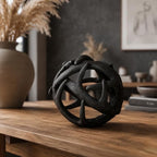 Decorative Entwined Antler Ball Sphere Rustic Accent Tabletop Orb Sculpture - Image 2