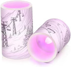 ALAZA Mountain Ski Lift Sketch Flickering Flameless Candles Battery Operated with Remote Timer,Tea Light Candles LED Pillar Votive Candles Set of 2 for Outdoor Indoor Decorations - Image 2
