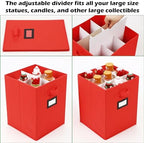 2 Pack 16 Inch Large Christmas Nutcracker Storage Box Hold 18 Nutcrackers Figurine Collectible Storage Box for Holiday Decor Carolers Santa Figure or Nut Cracker Ornaments(Normal,Red) - Image 4