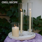 CHILL RECIPE Hurricane Glass Candle Holders-Set of 6 Tall Taper Candle Holder with 14” Tall Clear Cylinder Covers for Wedding Table Centerpiece Home Decor (Diamond Base+Clear Chimney) - Image 6