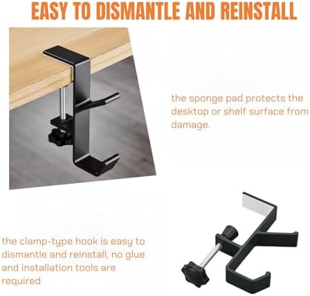 No Slip Mantel Heavy Duty Garland Hanger - 2-in-1 Garland and Stocking Holder for Mantle, Fireplace, and Front Door – Essential Christmas & Xmas Decoration (Black, 6pcs) - Image 3