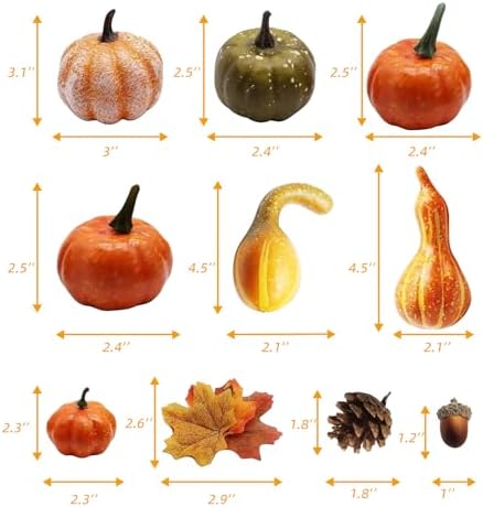 Fall Decor Set 5 Pack 5.9Ft Artificial Fall Maple Leaves Garland - 70pcs with Mini Pumpkins kit, Happy Fall Porch Banner Welcome Signs Autumn Decor for Thanksgiving Home & Fall Decorations - Image 4