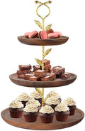 Perco 3 Tier Wooden Cupcake Stand, Walnut Wood Tiered Display Stand for 20 Cupcakes – Rustic Dessert Table Display Set, Tiered Serving Tray for Weddings, Birthdays, Baby Showers & Events by Perco