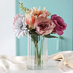 12Pcs Glass Cylinder vases for Centerpieces, 6 Inches Clear Ribbed Bud Vases for Wedding Decorations,Floral Vase Bulk Flower vases,Tall Glass Hurricane Candle Holder for Table Shelf, Party(Ribbed) - Image 6