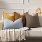 decorUhome Fall Brown Linen Throw Pillow Covers 20x20 Set of 2 - Image 7