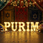 Honoson 5 Pcs Happy Purim Party Decorations Purim Light up Sign by Honoson