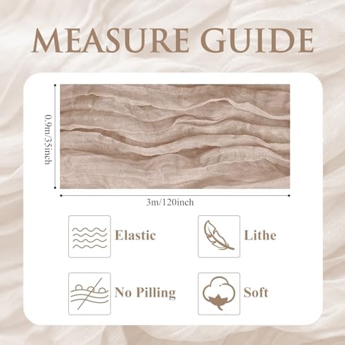 Cheesecloth Table Runner 10FT 12Pcs Nude Pink Boho Gauze Sheer Runners - Image 2