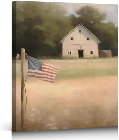 ZERILYN Ship Next Day – Patriotic American Flag Canvas Prints for Bathroom, 4th of July Pictures for Kitchen Wall, Independence Day Wall Decor for Home & Office by ZERILYN