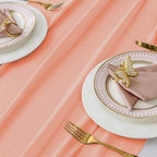 MDS Pack of 10 | Peach | 10ft Chiffon Table Runner 29x120 Inches Long Romantic Rustic Sheer Gauze Runner for Wedding Bridal Shower Birthday Banquets Engagement Spring Easter Boho Decorations - Image 4