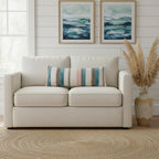 Coastal Lumbar Throw Pillow Cover 14x36 Boho Decor Turquoise Blue - Image 5
