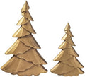 RM ROOMERS Christmas Tree Figurines Wooden, Set of 2 Gold Christmas Tree by RMROOMERS
