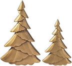 RM ROOMERS Christmas Tree Figurines Wooden, Set of 2 Gold Christmas Tree by RMROOMERS