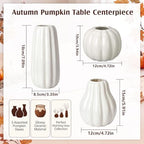 6 Pcs Rtterri Fall Pumpkin Vases, Autumn Ceramic Vases, White - Image 2