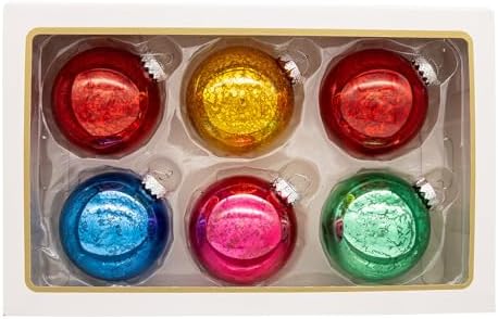 Kurt Adler 80MM Mercury Glass Multicolor Ball Ornament, 6-Piece Box - Image 4