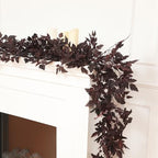 2 Pcs Plum Cimicifuga Seeded Garland, Fall Leaf Mantle Decor, 9 ft - Image 4