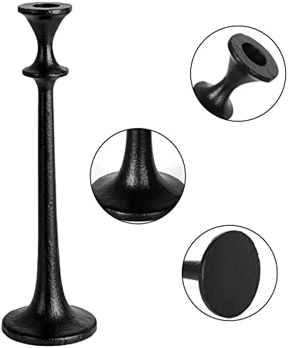 Black Iron Taper Candle Holder - Set of 3 Decorative Candle Stand - Image 3