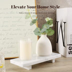 Natural Marble Tray Pedestal Stand, 8.7"x3.5" Bathroom Counter Stone Trays - Image 4