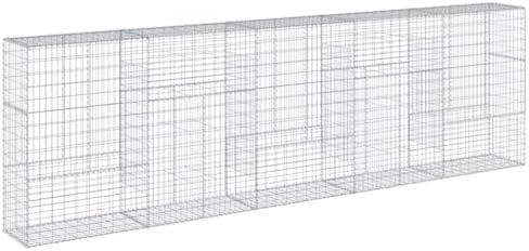 vidaXL Gabion Basket with Cover 196.9"x19.7"x59.1" Galvanized Iron - Image 7