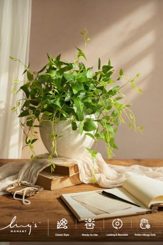 Ling's moment Artificial Clematis Cascading Greenery Garlands Vines - Image 2