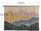 Sdjazl Woven Boho Macrame Wall Hanging Home Decor Tapestry Dip-Dyed Large Modern Handmade Colorful Mountain Landspace For Living room (light pink) - Image 6