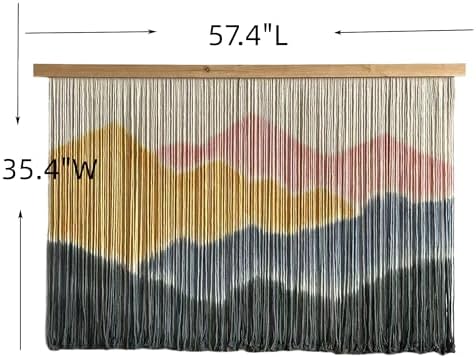 Sdjazl Woven Boho Macrame Wall Hanging Home Decor Tapestry Dip-Dyed Large Modern Handmade Colorful Mountain Landspace For Living room (light pink) - Image 6