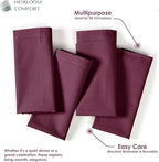 Burgundy Cotton Cloth Napkins 18"x18" - Set of 12 - Soft, Absorbent, Durable, Reusable, Washable - Hemstitch Mitered Edges - Perfect for Weddings, Receptions, Holiday, Formal Events - Image 6