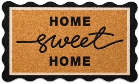 Folkulture Home Sweet Home Door Mat, Scalloped Doormat Outdoor - 16" x 28" by Folkulture