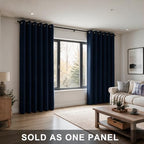 Blackout Patio Sliding Door Curtains 96 Inches Long, Extra Wide Soundproof Light Blocking Thermal Black Out Drapes for Bedroom Living Room, 84" W x 96" L, 1 Panel, Navy Blue, Cortinas para Sala - Image 3