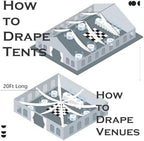 12 Panels 5ft(W) x 20ft(H) Ivory Ceiling Drapes for Wedding Parties - Image 2