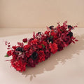 36 Inch Artificial Flower Garland with Chiffon Drape, Red Rose Floral Runner Arrangement, Romantic Wedding Centerpieces for Tables, Arch, Aisle, Head Table and Ceremony Decor by Unknown