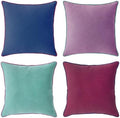 MONDAY MOOSE Decorative Throw Pillow Covers Cushion Cases, Set of 4 Soft Velvet Modern Double-Sided Designs, Mix and Match for Home Decor, Pillow Inserts Not Included (22x22 inch, Purple/Blue) by MondayMoose