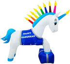 Unikkah The Hanukkah Unicorn Inflatable 7 FT Hanukkah Decorations Outdoor or Indoor Hanukkah Yard Decorations Blow Up Lawn Garden Hanukkah Decoration with Built-in LED Lights (New Stable Design) - Image 3