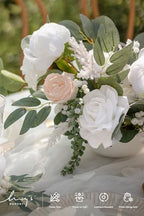 Ling's moment Fake Flowers Box, White & Blush Grand Combo - Image 3