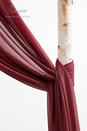 Floroom Arch Flowers with Drapes Kit (Pack of 4) - 2pcs Artificial Burgundy & Navy Blue Floral Swag Arrangement with 2pcs Draping Fabric for Wedding Ceremony Arbor and Reception Backdrop Decoration - Image 5