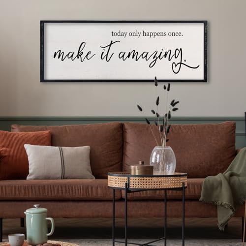 Today Only Happens Once Make It Amazing Wall Art Decor, 32x12 Inch, Black - Image 7