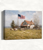 July 4th Patriotic Canvas Wall Art 4th of July USA Decorations Vintage American Flag Painting Inspirational Picture Wall Decor Independence Day Home Decor 16x20in by HomeifHue