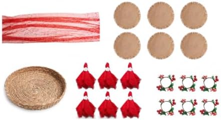 Britimes Table Runner Set, Red Christmas, 20 Pack, Sheer, for Kitchen Decor by Britimes