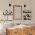 PopiShelves Bathroom Shelves Over Toilet for Wall, Floating Shelves with Storage Basket Paper Holer for Kitchen Living Room, Bedroom & Classroom, Set of 3 (Dark Brown) - Image 5