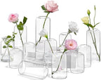 ZENS Bud Vases in Bulk Set of 12, Modern Small Glass Vases for Flower Clear Bud Vases for Wedding Centerpiece, Blown Thicker Small Vase for Flowers, Wedding Party Decorative, Home Bathroom Decor by ZENSLIFESTYLE