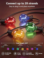 25FT G40 LED Multicolor Christmas String Lights Outdoor, 25 Globe Bulbs - Image 2