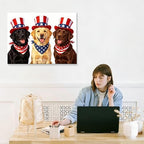 July 4th Patriotic Canvas Wall Art 4th of July USA Decorations American Flag and Stars Dogs Picture Wall Decor Independence Day Home Decor 20x24in - Image 7