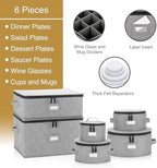 Stack Store Plus More 6pcs Hard Shell China Storage Containers for Cups and Mugs, Wine Glasses and Plates - Heavy Duty Dinnerware Storage - Image 2