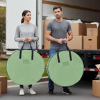 24 Inch Round Storage Bag 1 Pack,Avocado Green Solid Color Waterproof Wreath Storage Container with Handles&Zipper Modern Minimalist Style Closet Organizer Bags Garland Box - Image 4