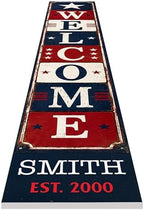 48x8" Custom 4th of July Welcome Porch Sign, Personalized Patriotic Porch Decor for Independence Day, Standing Welcome Sign for Front Door, PVC, Design 1 - Image 4