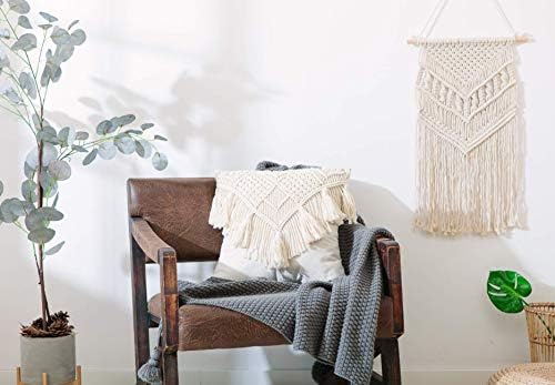 Cushion Covers Macrame Cushion Cover Woven Boho Cushion Cover for Bed Sofa Couch Bench Car Home Decor Comfortable Square with Tassels Set of 2 Decorative Pillow Covers - Image 5