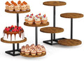 Emfogo 4 Tier Cupcake Tower Stand, Wood Round Dessert Table Display Set, Cup Cake Display Stands for Wedding Birthday Party Afternoon Tea Farmhouse Tiered Tray for Cake Cookie Food (2-Pack) by Emfogo