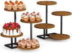 Emfogo 4 Tier Cupcake Tower Stand, Wood Round Dessert Table Display Set, Cup Cake Display Stands for Wedding Birthday Party Afternoon Tea Farmhouse Tiered Tray for Cake Cookie Food (2-Pack) by Emfogo