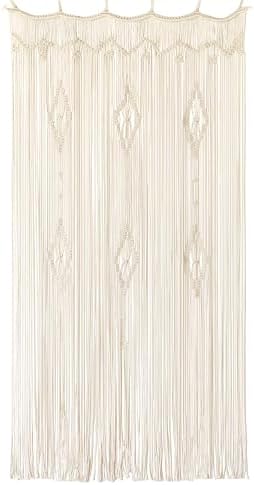 Macrame Curtain Long Cotton Window Panel Boho Room Divider 35"W*70"L by IOWER