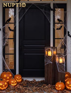 NUPTIO Wooden Floor Candle Holders: 34/26 inch Set of 2 Large Lanterns - Image 5